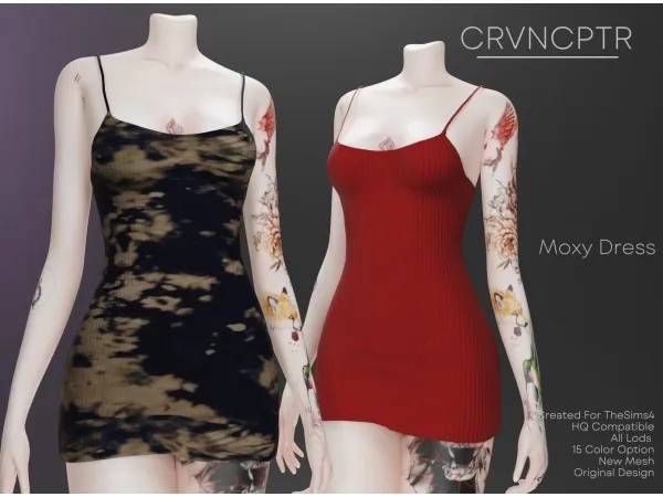 Maxis Match Moxy Dress - The Sims 4 Custom Content