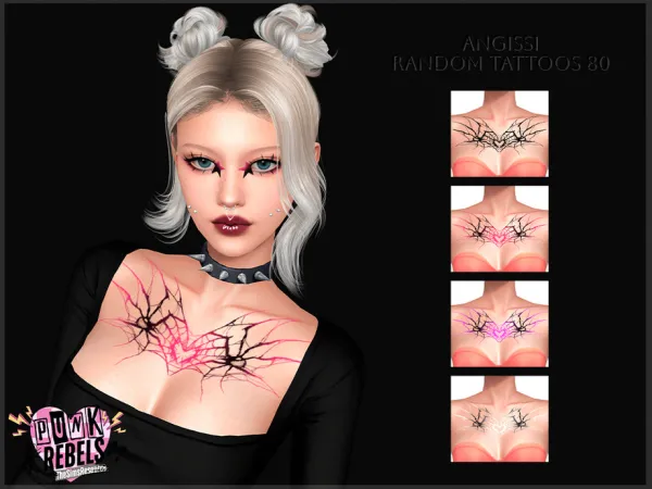Mix Random tattoos 80 by ANGISSI - The Sims 4 Custom Content
