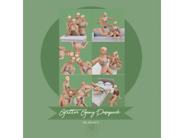 Mix Glitter Gang Posepack - The Sims 4 Custom Content