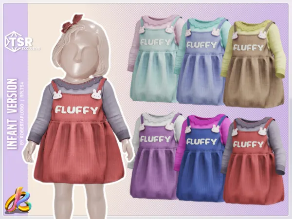 Mix Dress 309 Infant by RobertaPLobo - The Sims 4 Custom Content