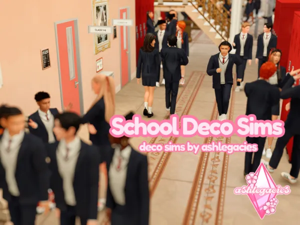 Maxis Match School Deco Sims - The Sims 4 Custom Content
