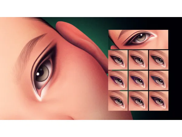 Maxis Match Sharp Winged Eyeliner MC05 V1 by Cosimetic - The Sims 4 Custom Content