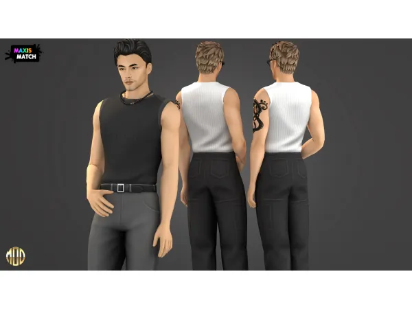 Maxis Match Benji Set Top by Modco Studios - The Sims 4 Custom Content