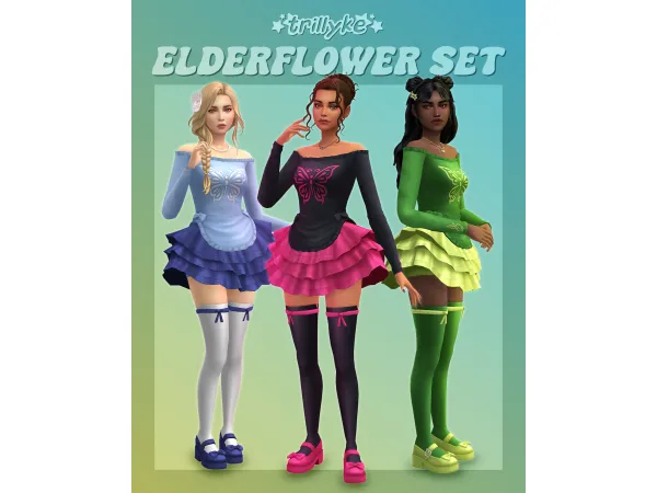 Maxis Match Elderflower Set by trillyke - The Sims 4 Custom Content