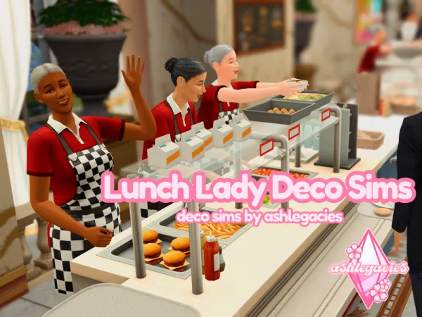 Maxis Match Lunch Lady Deco Sims - The Sims 4 Custom Content