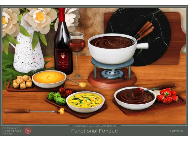 Alpha Functional Fondue by Somik_Severinka - The Sims 4 Custom Content
