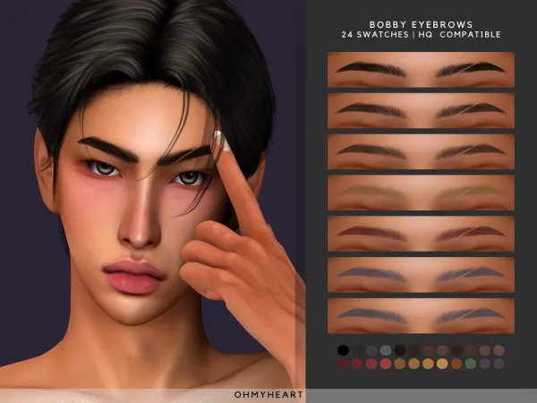 Alpha Bobby Eyebrows by ohhmyheart - The Sims 4 Custom Content