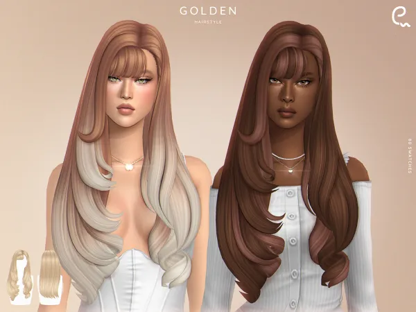 Maxis Match Golden Hairstyle by [EnriqueS4] - The Sims 4 Custom Content