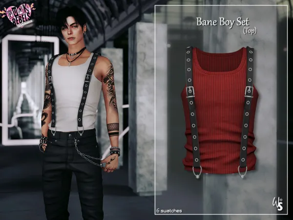 Alpha Bane Boy Set Top - The Sims 4 Custom Content