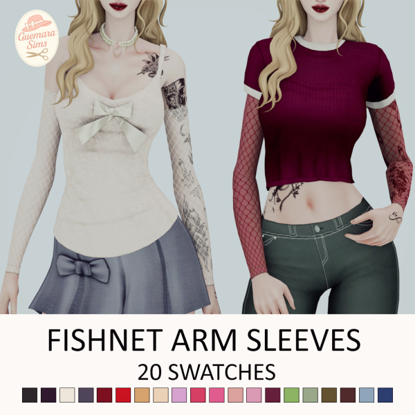 Alpha Fishnet Arm Sleeves by simsfinds - The Sims 4 Custom Content