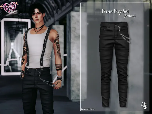 Alpha Bane Boy Set Bottom by wisteriasims - The Sims 4 Custom Content
