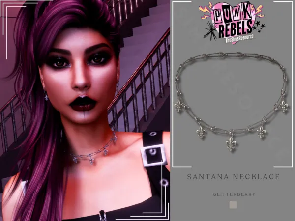 Alpha PUNK REBELS Santana Necklace - The Sims 4 Custom Content