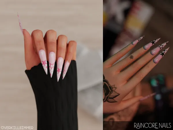Alpha Raincore nails - The Sims 4 Custom Content