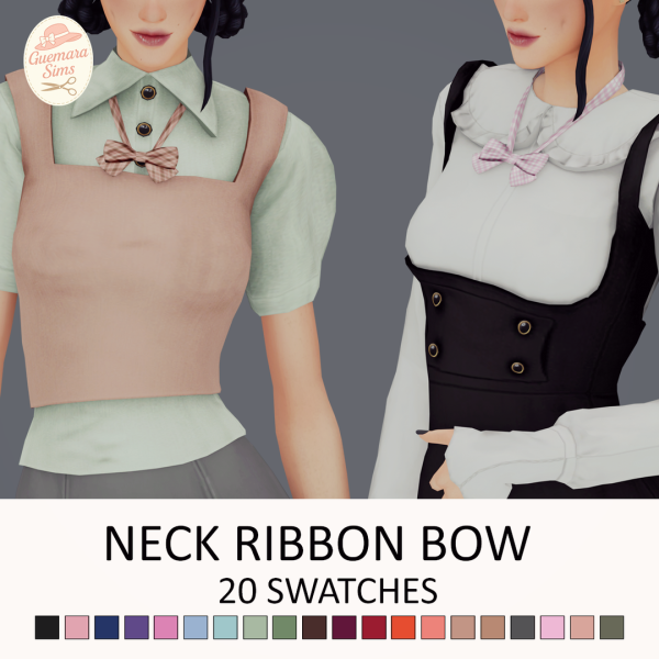 Maxis Match Neck Ribbon Bow by simsfinds - The Sims 4 Custom Content