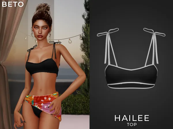 Alpha Hailee Top by Beto_ae0 - The Sims 4 Custom Content