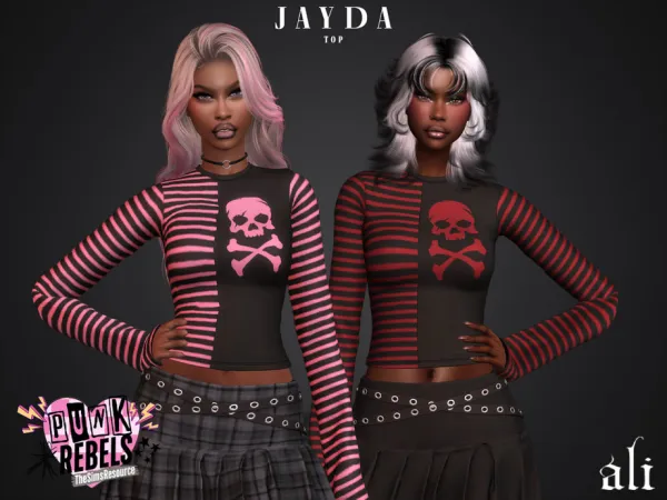 Mix (Punk Rebels) JAYDA top by ali1 - The Sims 4 Custom Content