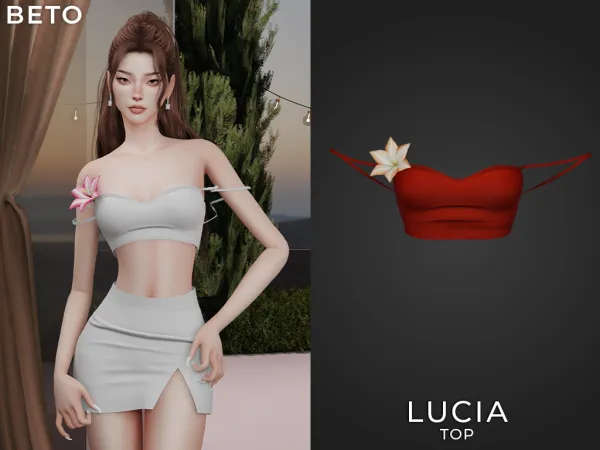 Alpha Lucia Top - The Sims 4 Custom Content