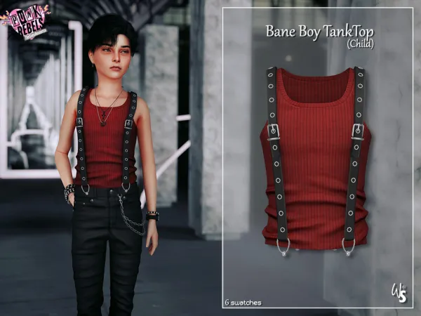 Alpha Bane Boy Set (Child) Top - The Sims 4 Custom Content