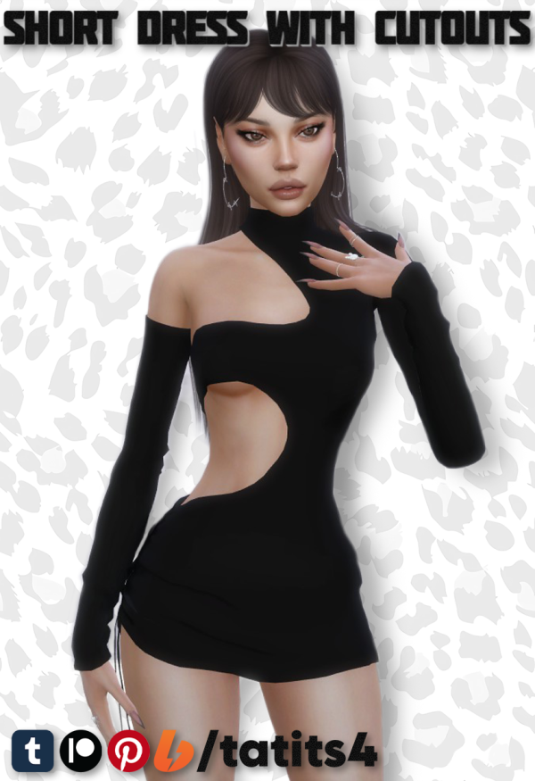 Maxis Match Short dress with cutouts by tatits4 - The Sims 4 Custom Content
