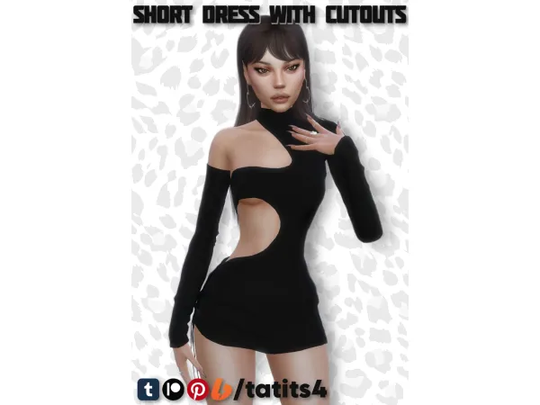 Maxis Match Short dress with cutouts by tatits4 - The Sims 4 Custom Content