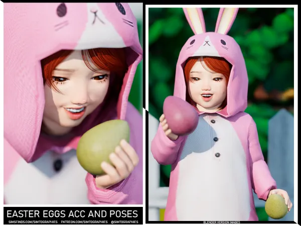 Alpha Easter Eggs Acc and Poses - The Sims 4 custom content