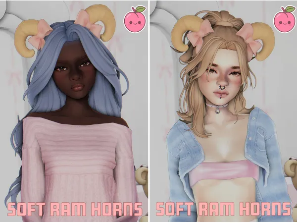 Maxis Match Soft Ram Horns by Plumiii - The Sims 4 Custom Content