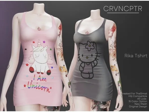 Maxis Match Rika Tshirt - The Sims 4 Custom Content