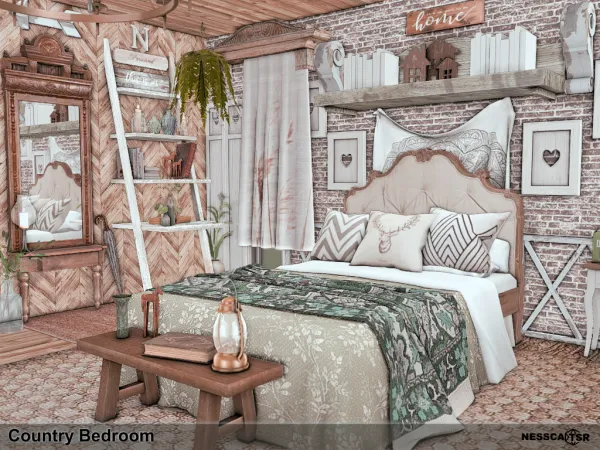 Alpha Country Bedroom - The Sims 4 Custom Content