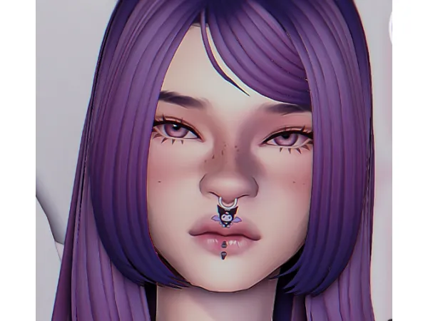 Maxis Match Kuromi Septum by Plumii - The Sims 4 Custom Content