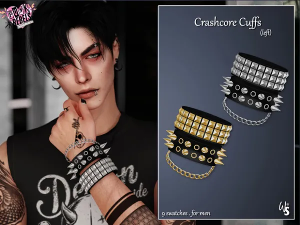 Mix Crashcore Cuffs AM (left) - The Sims 4 Custom Content
