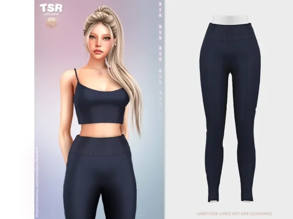 Alpha LIMITLESS LINES SET 599 (LEGGING) BD1530 - The Sims 4 Custom Content