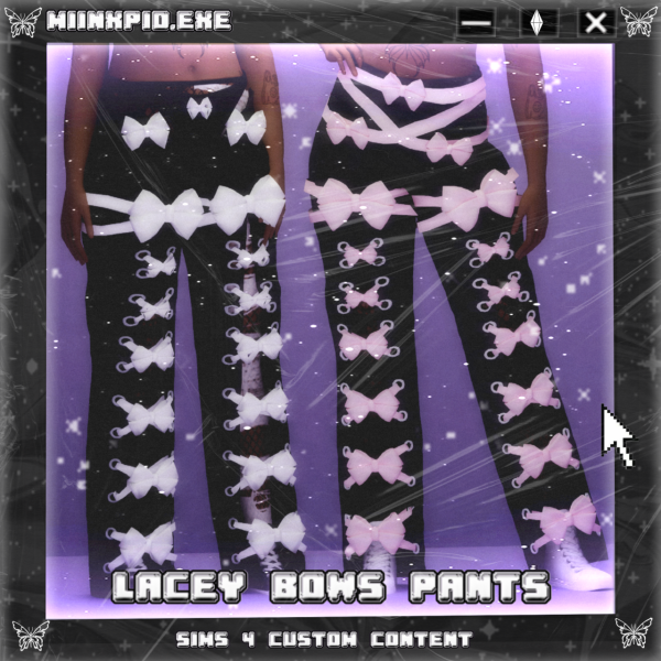 Alpha Lacey Bows Pants by simsfinds - The Sims 4 Custom Content
