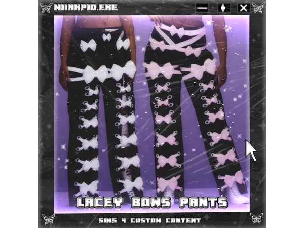 Alpha Lacey Bows Pants by miinxpid - The Sims 4 Custom Content