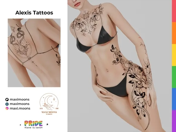 Mix Alexis Tattoos - The Sims 4 Custom Content