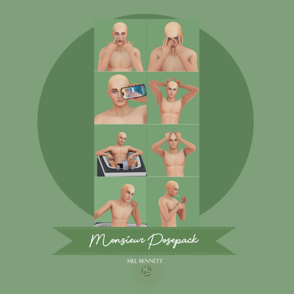 Mix Monsieur Posepack by melbennett - The Sims 4 Custom Content
