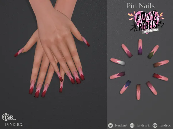 Maxis Match (PUNK REBELS) Pin Nails - The Sims 4 Custom Content