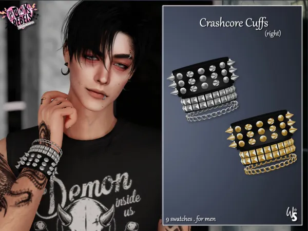 Mix Crashcore Cuffs AM (right) - The Sims 4 Custom Content