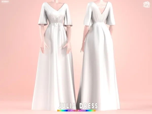 Alpha Wedding Dress Julia Bluerosesims - The Sims 4 Custom Content