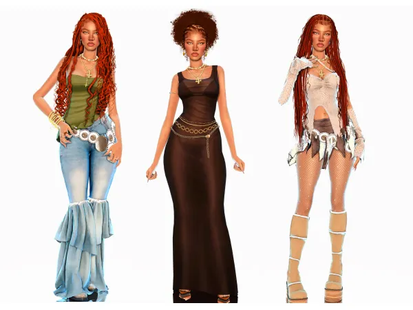 Alpha Boho Looks ft Amara by wannabe - The Sims 4 Custom Content