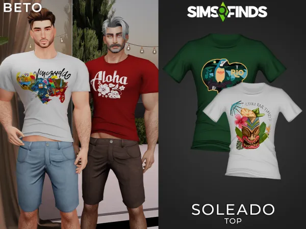 Alpha Soleado Top - The Sims 4 Custom Content