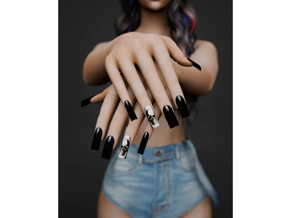 Alpha Nails 001 by Soni4ka - The Sims 4 Custom Content