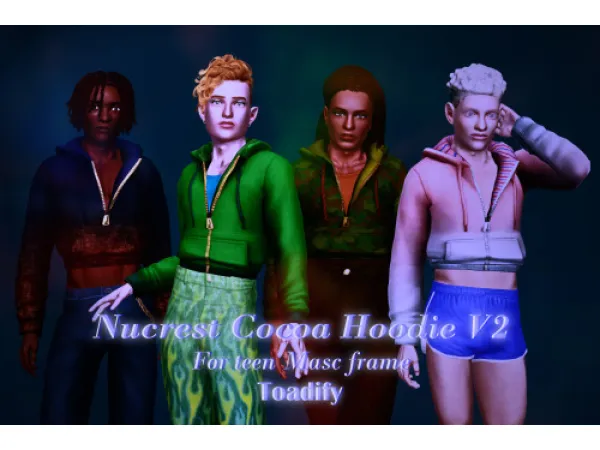 Nucrest Cocoa Hoodie V2 for teenagers by toadifylackoffantasy - The Sims 3 Custom Content