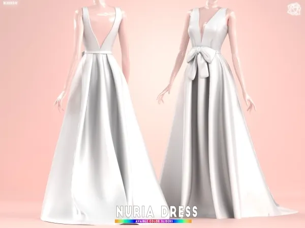 Alpha Wedding Dress Nuria v2 Bluerosesims - The Sims 4 Custom Content