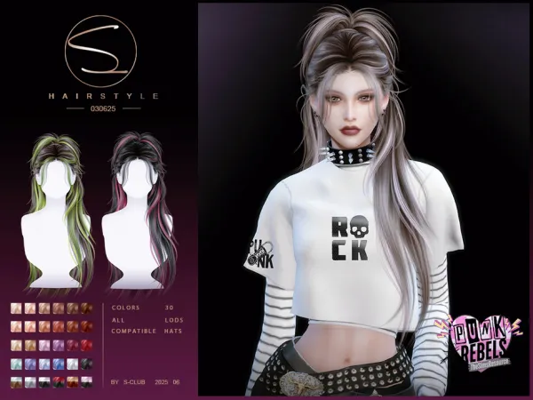Alpha S Club 030625_ Ponytail hairstyle Club by S - The Sims 4 Custom Content