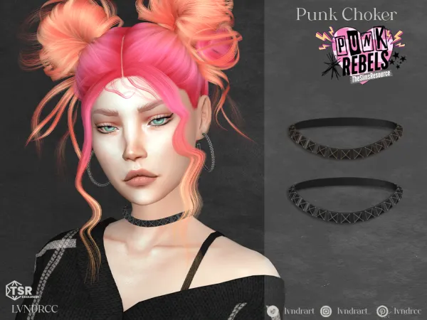 Alpha (Punk Rebels) Punk Choker - The Sims 4 Custom Content
