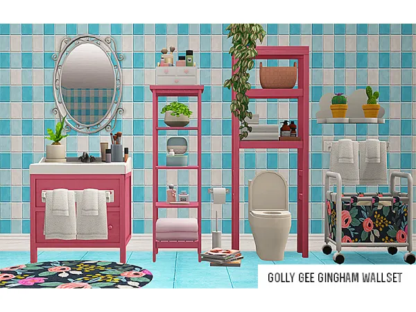 Sims 2 Maxis Match Walls CC: [ts2] 4t2 golly gee gingham - wallset by linacheries