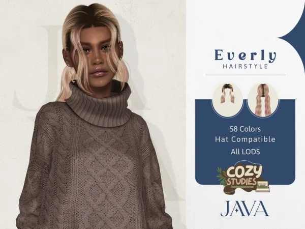 Alpha Cozy Studies Everly (Hairstyle) by Mystic Studios - The Sims 4 Custom Content