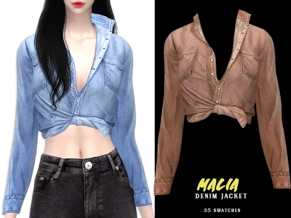 Alpha Malia Denim Jacket - The Sims 4 Custom Content