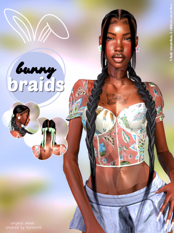 Alpha 𝐁𝐔𝐍𝐍𝐘 𝐁𝐑𝐀𝐈𝐃𝐒 by simsfinds - The Sims 4 Custom Content