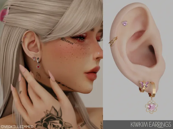 Alpha Kiwkim earrings - The Sims 4 Custom Content